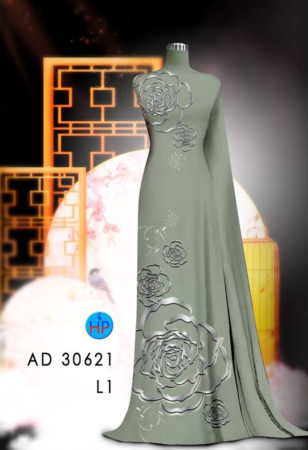 Vải Áo Dài Hoa Hồng Thiết Kế 2021 AD 30621 47 Vải Áo Dài Hoa Hồng Thiết Kế 2021 AD 30621