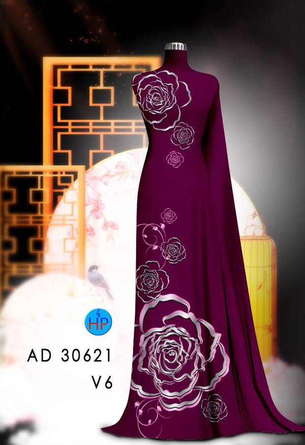 Vải Áo Dài Hoa Hồng Thiết Kế 2021 AD 30621 51 Vải Áo Dài Hoa Hồng Thiết Kế 2021 AD 30621