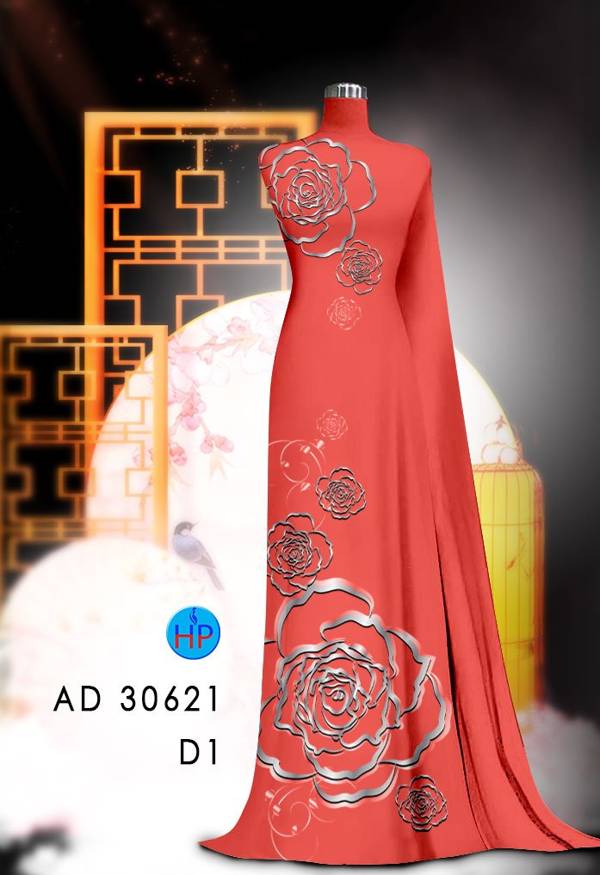 Vải Áo Dài Hoa Hồng Thiết Kế 2021 AD 30621 49 Vải Áo Dài Hoa Hồng Thiết Kế 2021 AD 30621