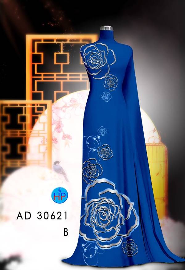 Vải Áo Dài Hoa Hồng Thiết Kế 2021 AD 30621 50 Vải Áo Dài Hoa Hồng Thiết Kế 2021 AD 30621