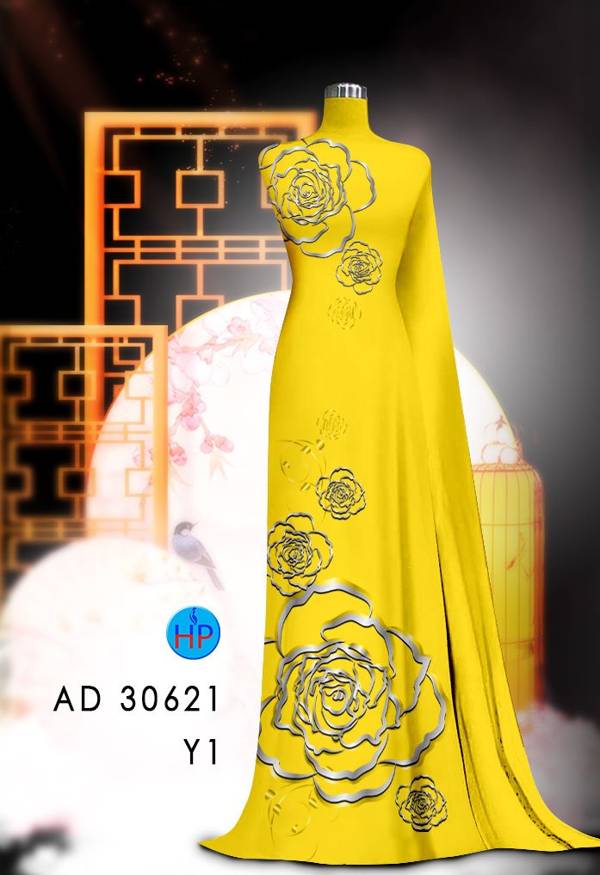 Vải Áo Dài Hoa Hồng Thiết Kế 2021 AD 30621 58 Vải Áo Dài Hoa Hồng Thiết Kế 2021 AD 30621