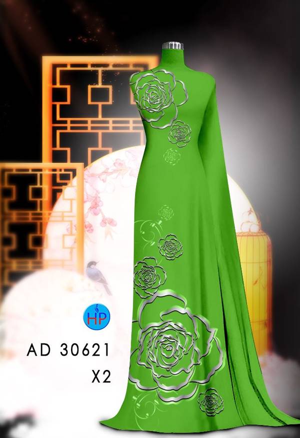 Vải Áo Dài Hoa Hồng Thiết Kế 2021 AD 30621 55 Vải Áo Dài Hoa Hồng Thiết Kế 2021 AD 30621