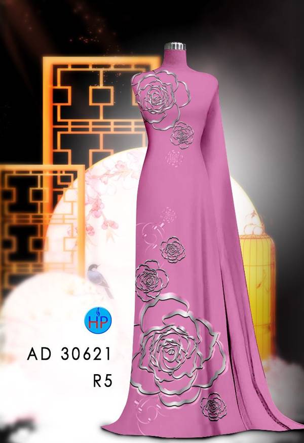 Vải Áo Dài Hoa Hồng Thiết Kế 2021 AD 30621 57 Vải Áo Dài Hoa Hồng Thiết Kế 2021 AD 30621