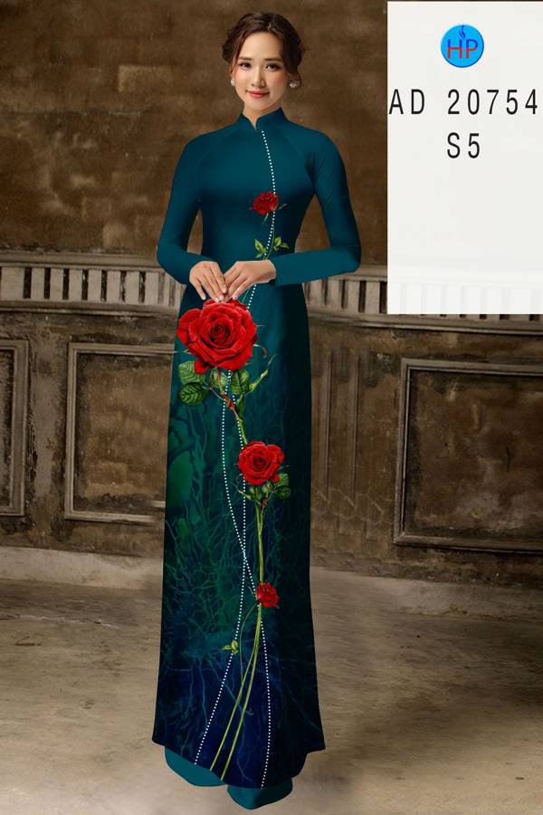 Vải Áo Dài Hoa Hồng Thiết Kế 2021 AD 20754 40 Vải Áo Dài Hoa Hồng Thiết Kế 2021 AD 20754