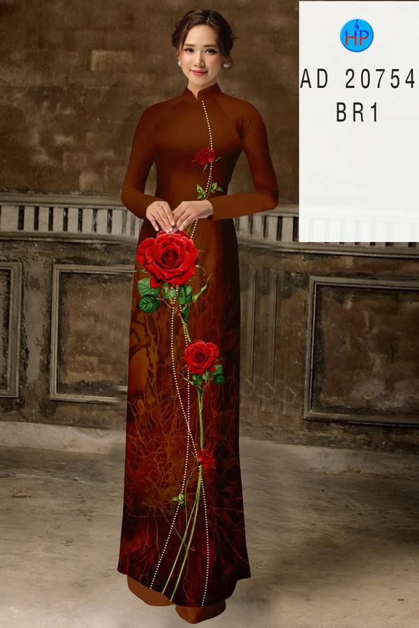Vải Áo Dài Hoa Hồng Thiết Kế 2021 AD 20754 41 Vải Áo Dài Hoa Hồng Thiết Kế 2021 AD 20754
