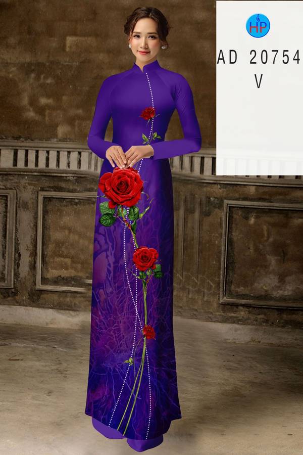 Vải Áo Dài Hoa Hồng Thiết Kế 2021 AD 20754 46 Vải Áo Dài Hoa Hồng Thiết Kế 2021 AD 20754