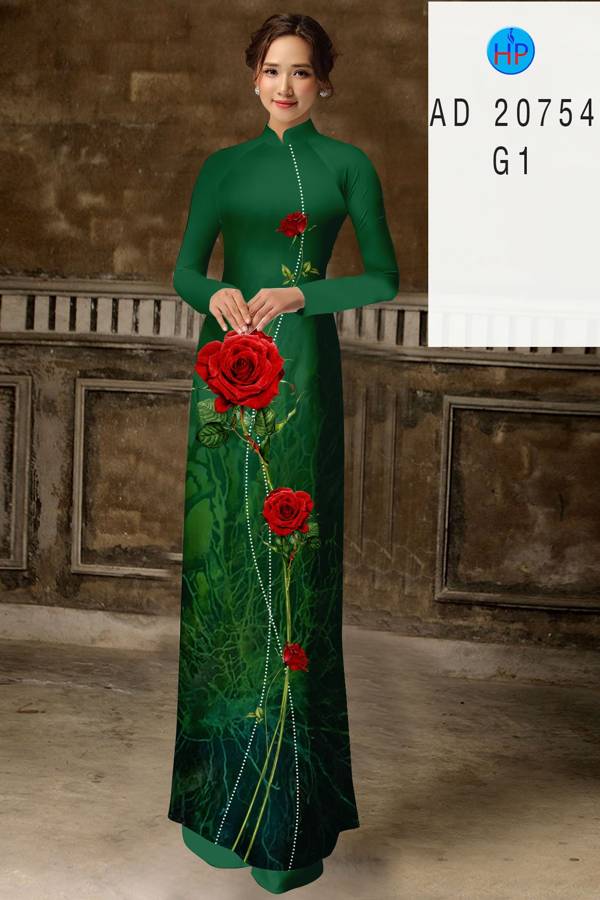 Vải Áo Dài Hoa Hồng Thiết Kế 2021 AD 20754 47 Vải Áo Dài Hoa Hồng Thiết Kế 2021 AD 20754