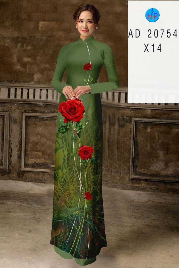 Vải Áo Dài Hoa Hồng Thiết Kế 2021 AD 20754 49 Vải Áo Dài Hoa Hồng Thiết Kế 2021 AD 20754