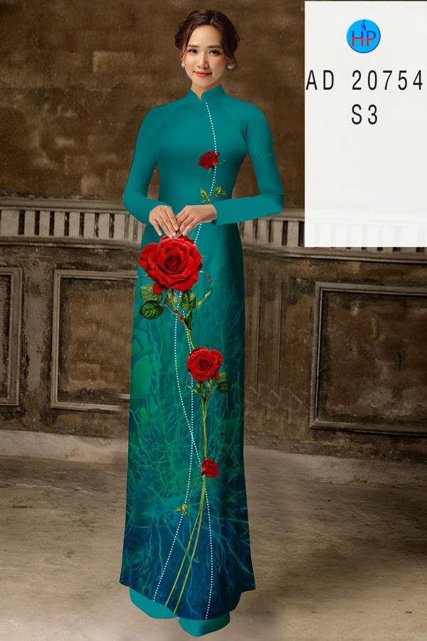 Vải Áo Dài Hoa Hồng Thiết Kế 2021 AD 20754 48 Vải Áo Dài Hoa Hồng Thiết Kế 2021 AD 20754