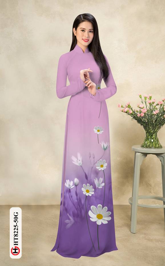 Vải Áo Dài Hoa Cúc Vừa Ra AD HT8225 35 Vải Áo Dài Hoa Cúc Vừa Ra  AD HT8225