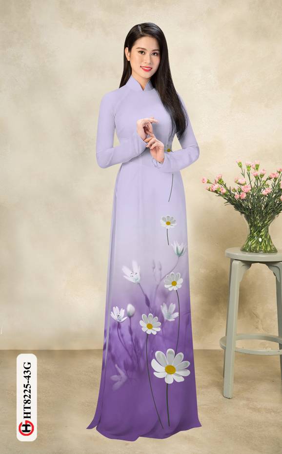 Vải Áo Dài Hoa Cúc Vừa Ra AD HT8225 34 Vải Áo Dài Hoa Cúc Vừa Ra  AD HT8225