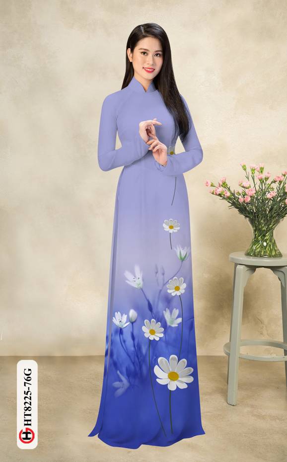 Vải Áo Dài Hoa Cúc Vừa Ra AD HT8225 33 Vải Áo Dài Hoa Cúc Vừa Ra  AD HT8225