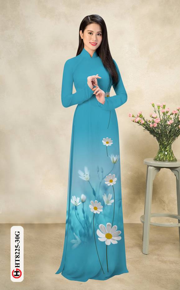 Vải Áo Dài Hoa Cúc Vừa Ra AD HT8225 37 Vải Áo Dài Hoa Cúc Vừa Ra  AD HT8225