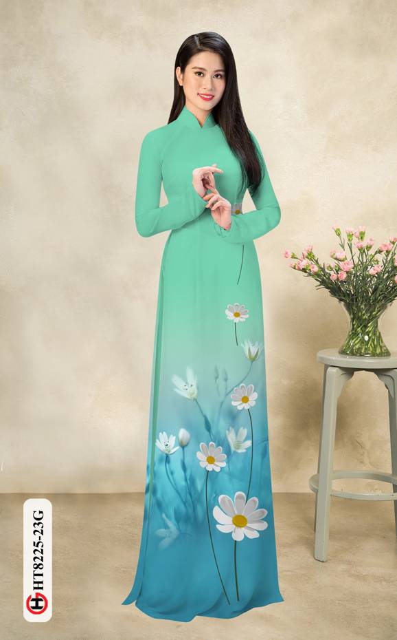 Vải Áo Dài Hoa Cúc Vừa Ra AD HT8225 38 Vải Áo Dài Hoa Cúc Vừa Ra  AD HT8225