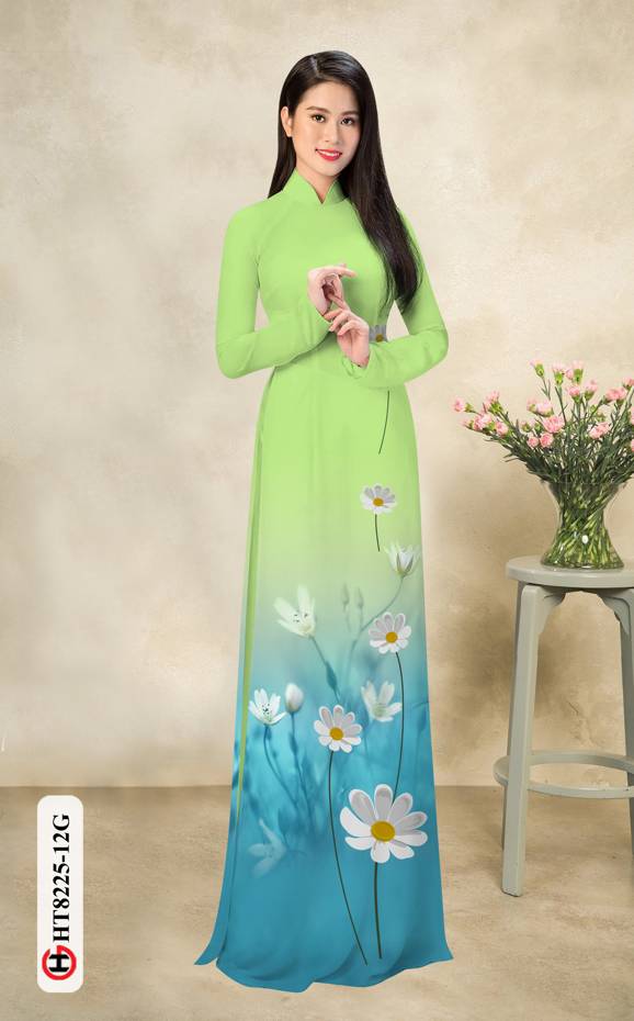 Vải Áo Dài Hoa Cúc Vừa Ra AD HT8225 39 Vải Áo Dài Hoa Cúc Vừa Ra  AD HT8225