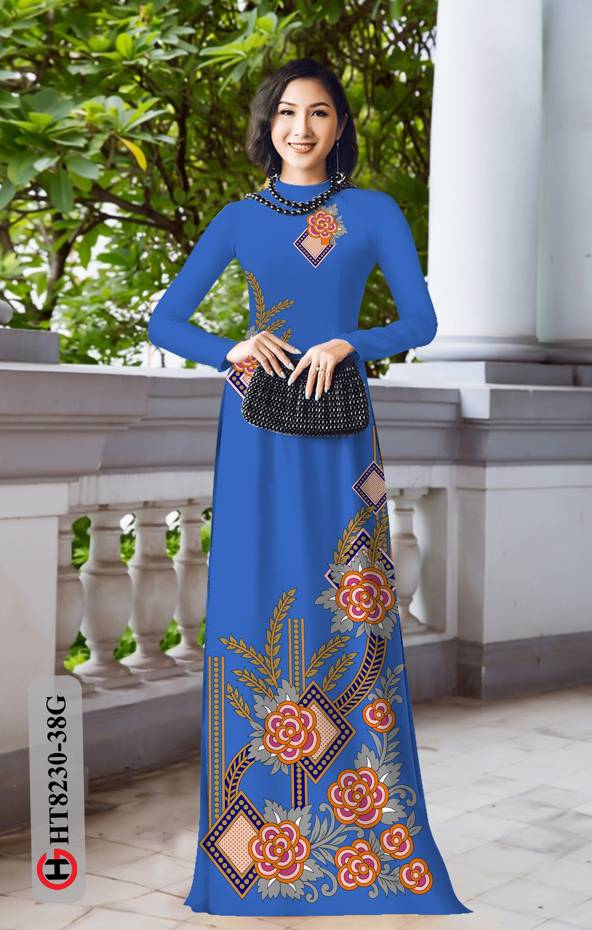 Vải Áo Dài Hoa Văn Kiểu Mới AD HT8230 35 Vải Áo Dài Hoa Văn Kiểu Mới AD HT8230