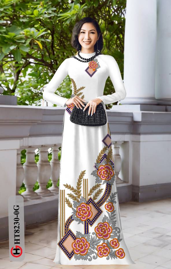 Vải Áo Dài Hoa Văn Kiểu Mới AD HT8230 40 Vải Áo Dài Hoa Văn Kiểu Mới AD HT8230
