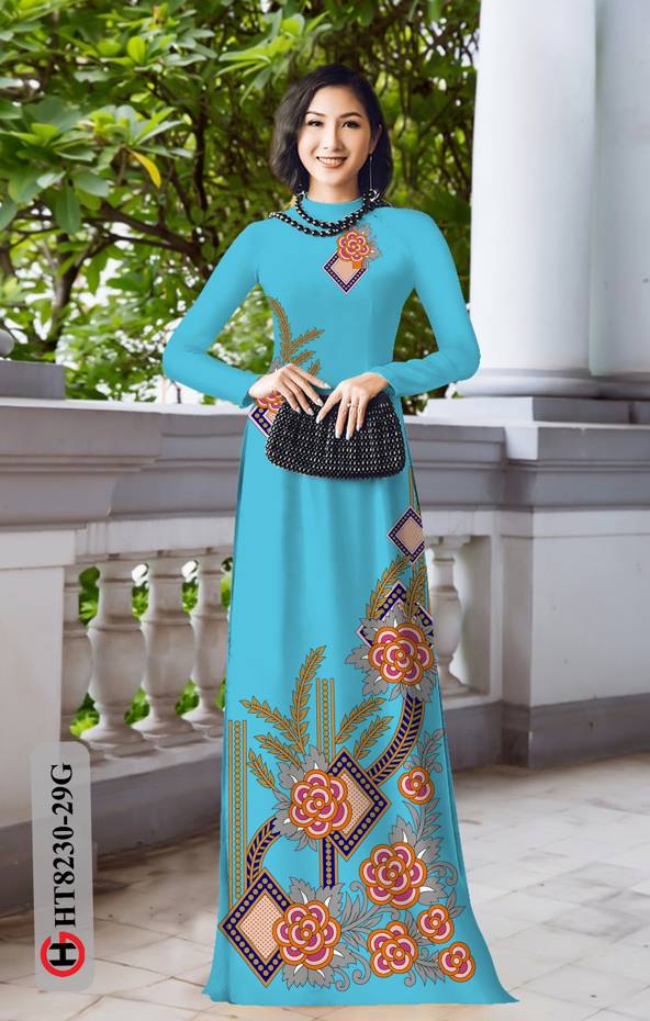 Vải Áo Dài Hoa Văn Kiểu Mới AD HT8230 36 Vải Áo Dài Hoa Văn Kiểu Mới AD HT8230