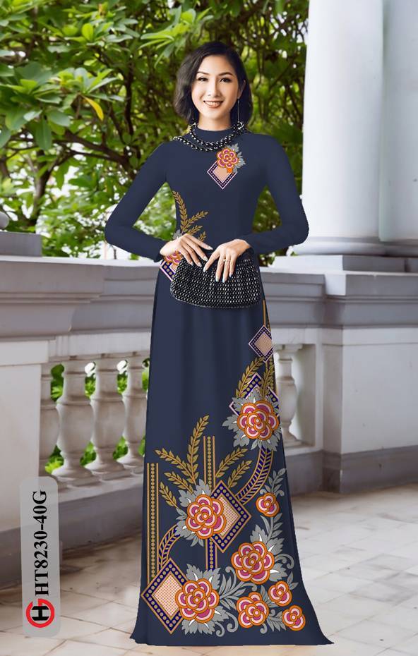 Vải Áo Dài Hoa Văn Kiểu Mới AD HT8230 42 Vải Áo Dài Hoa Văn Kiểu Mới AD HT8230