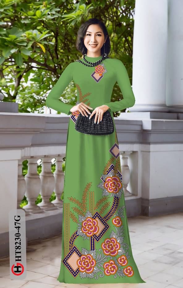 Vải Áo Dài Hoa Văn Kiểu Mới AD HT8230 45 Vải Áo Dài Hoa Văn Kiểu Mới AD HT8230