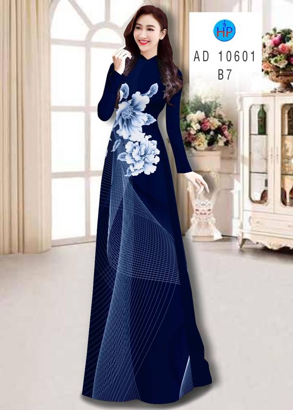Vải Áo Dài Hoa In 3D Thiết Kế 2021 AD 10601 46 Vải Áo Dài Hoa In 3D Thiết Kế 2021 AD 10601