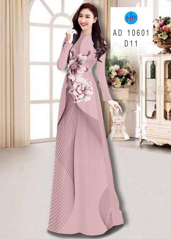 Vải Áo Dài Hoa In 3D Thiết Kế 2021 AD 10601 48 Vải Áo Dài Hoa In 3D Thiết Kế 2021 AD 10601