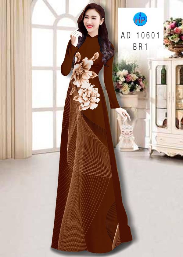 Vải Áo Dài Hoa In 3D Thiết Kế 2021 AD 10601 51 Vải Áo Dài Hoa In 3D Thiết Kế 2021 AD 10601