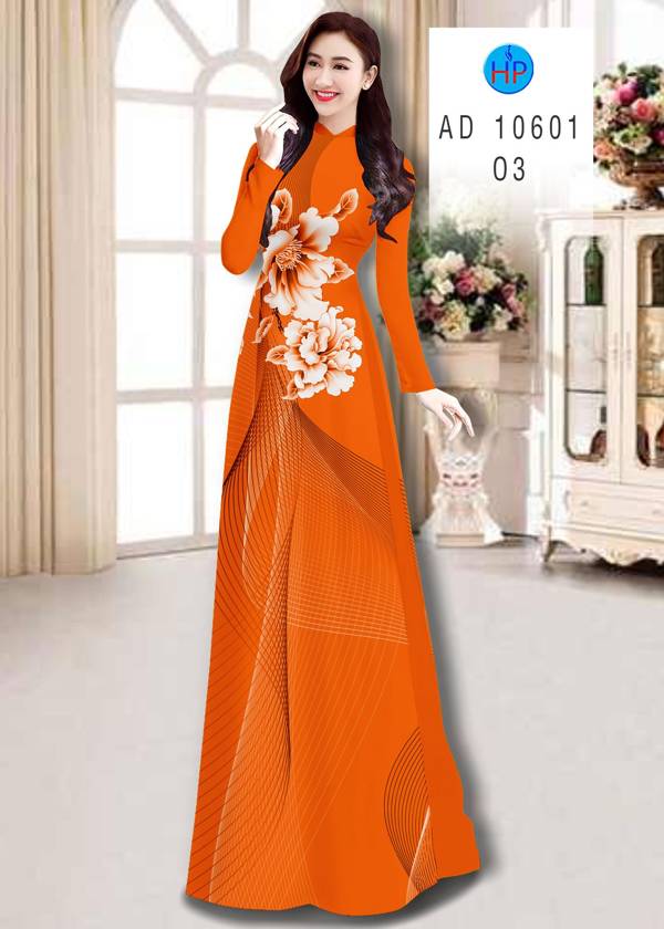 Vải Áo Dài Hoa In 3D Thiết Kế 2021 AD 10601 56 Vải Áo Dài Hoa In 3D Thiết Kế 2021 AD 10601