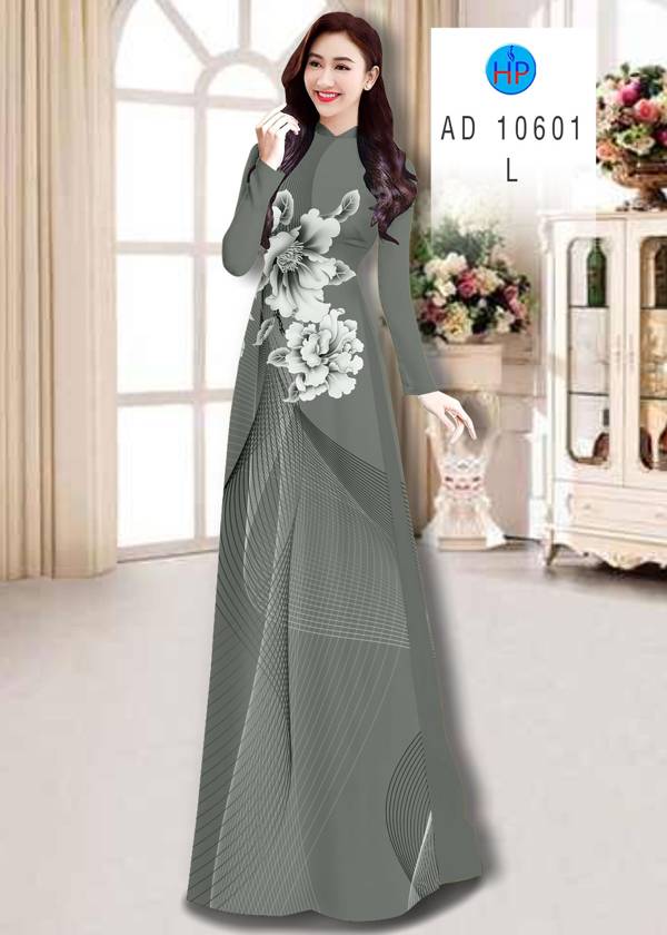Vải Áo Dài Hoa In 3D Thiết Kế 2021 AD 10601 55 Vải Áo Dài Hoa In 3D Thiết Kế 2021 AD 10601