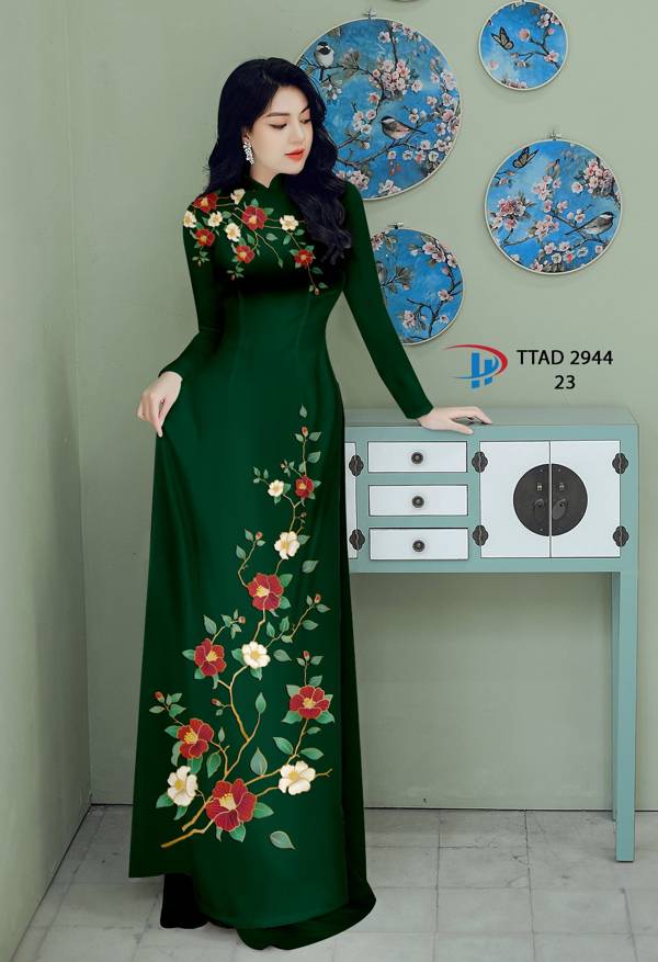 Vải Áo Dài Hoa In 3D Mới Ra AD TTAD2944 53 Vải Áo Dài Hoa In 3D Mới Ra AD TTAD2944