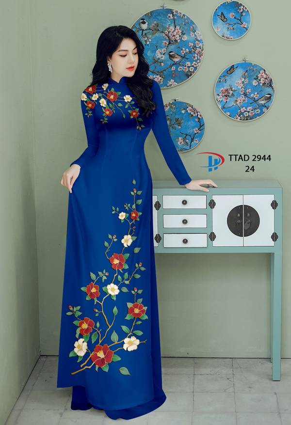 Vải Áo Dài Hoa In 3D Mới Ra AD TTAD2944 54 Vải Áo Dài Hoa In 3D Mới Ra AD TTAD2944