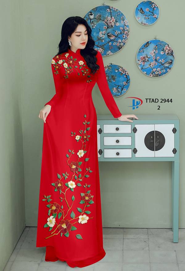 Vải Áo Dài Hoa In 3D Mới Ra AD TTAD2944 58 Vải Áo Dài Hoa In 3D Mới Ra AD TTAD2944