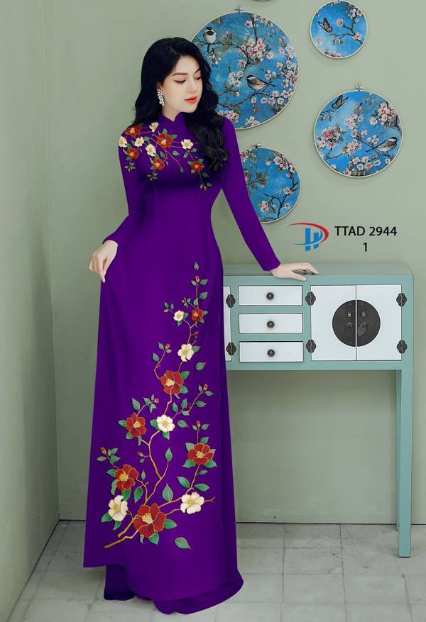Vải Áo Dài Hoa In 3D Mới Ra AD TTAD2944 57 Vải Áo Dài Hoa In 3D Mới Ra AD TTAD2944