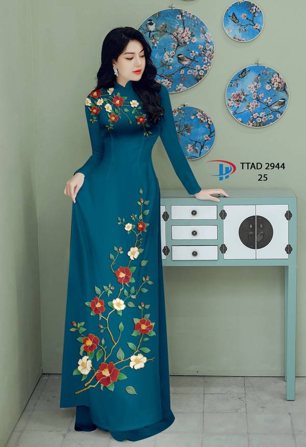 Vải Áo Dài Hoa In 3D Mới Ra AD TTAD2944 55 Vải Áo Dài Hoa In 3D Mới Ra AD TTAD2944