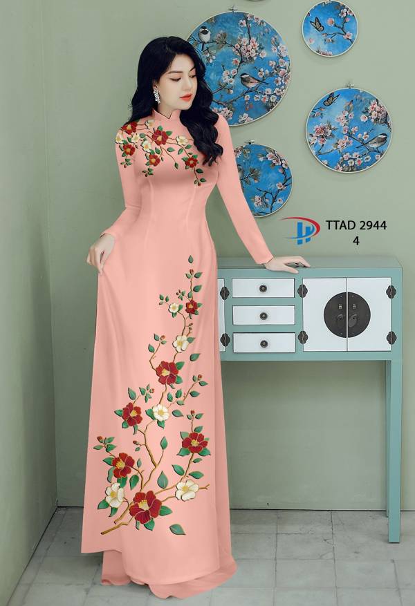 Vải Áo Dài Hoa In 3D Mới Ra AD TTAD2944 60 Vải Áo Dài Hoa In 3D Mới Ra AD TTAD2944