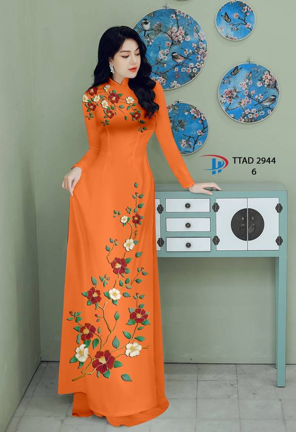 Vải Áo Dài Hoa In 3D Mới Ra AD TTAD2944 62 Vải Áo Dài Hoa In 3D Mới Ra AD TTAD2944