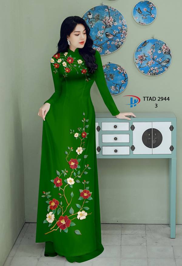 Vải Áo Dài Hoa In 3D Mới Ra AD TTAD2944 59 Vải Áo Dài Hoa In 3D Mới Ra AD TTAD2944