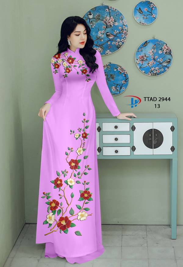 Vải Áo Dài Hoa In 3D Mới Ra AD TTAD2944 70 Vải Áo Dài Hoa In 3D Mới Ra AD TTAD2944