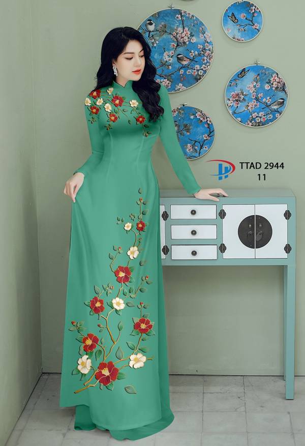 Vải Áo Dài Hoa In 3D Mới Ra AD TTAD2944 68 Vải Áo Dài Hoa In 3D Mới Ra AD TTAD2944