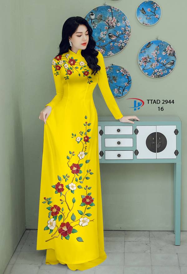 Vải Áo Dài Hoa In 3D Mới Ra AD TTAD2944 71 Vải Áo Dài Hoa In 3D Mới Ra AD TTAD2944