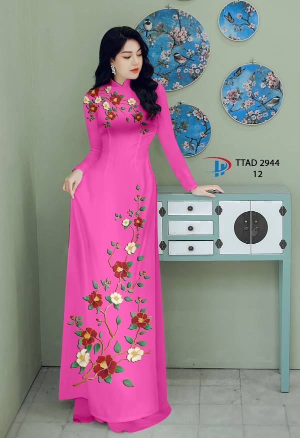 Vải Áo Dài Hoa In 3D Mới Ra AD TTAD2944 69 Vải Áo Dài Hoa In 3D Mới Ra AD TTAD2944