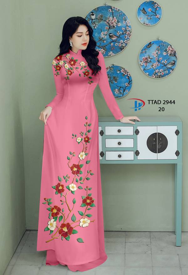 Vải Áo Dài Hoa In 3D Mới Ra AD TTAD2944 75 Vải Áo Dài Hoa In 3D Mới Ra AD TTAD2944