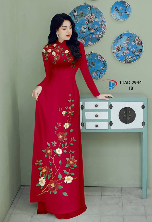 Vải Áo Dài Hoa In 3D Mới Ra AD TTAD2944 73 Vải Áo Dài Hoa In 3D Mới Ra AD TTAD2944