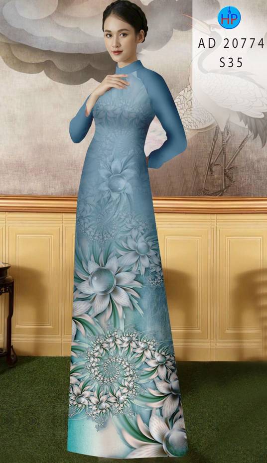 Vải Áo Dài Hoa In 3D Thiết Kế 2021 AD 20774 41 Vải Áo Dài Hoa In 3D Thiết Kế 2021 AD 20774