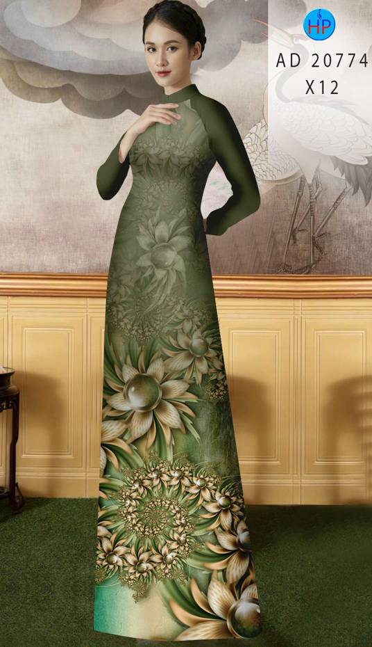 Vải Áo Dài Hoa In 3D Thiết Kế 2021 AD 20774 42 Vải Áo Dài Hoa In 3D Thiết Kế 2021 AD 20774