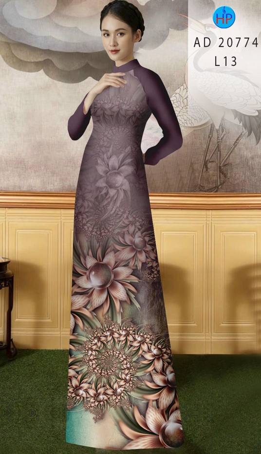 Vải Áo Dài Hoa In 3D Thiết Kế 2021 AD 20774 51 Vải Áo Dài Hoa In 3D Thiết Kế 2021 AD 20774