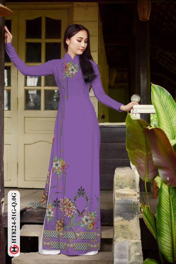 Vải Áo Dài Hoa In 3D Mới Ra AD HT8224 33 Vải Áo Dài Hoa In 3D Mới Ra AD HT8224