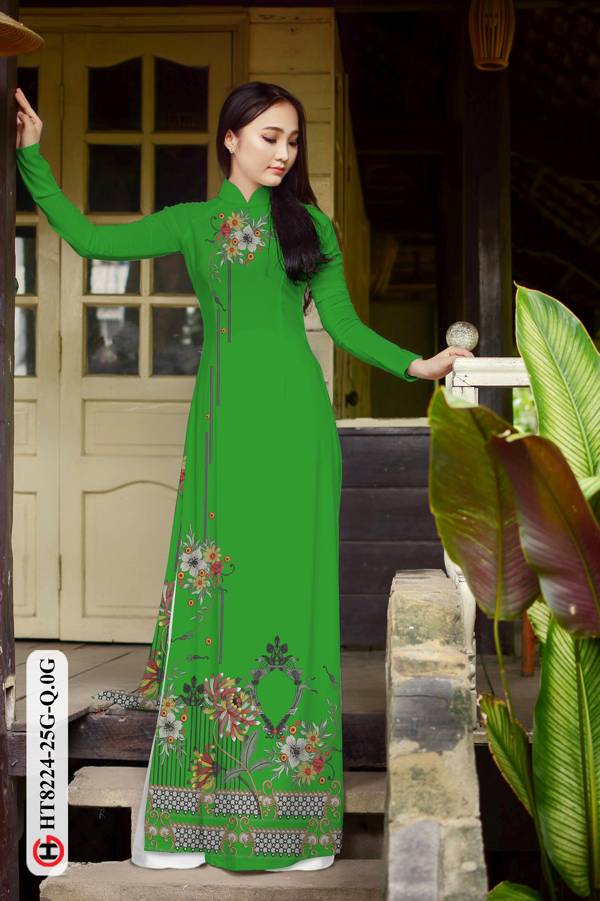 Vải Áo Dài Hoa In 3D Mới Ra AD HT8224 36 Vải Áo Dài Hoa In 3D Mới Ra AD HT8224