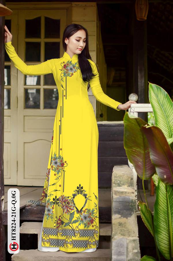 Vải Áo Dài Hoa In 3D Mới Ra AD HT8224 38 Vải Áo Dài Hoa In 3D Mới Ra AD HT8224