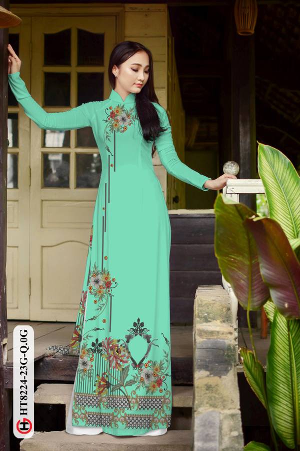 Vải Áo Dài Hoa In 3D Mới Ra AD HT8224 37 Vải Áo Dài Hoa In 3D Mới Ra AD HT8224